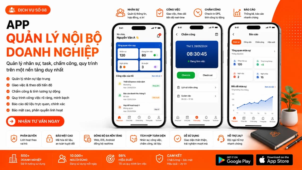 App Quản Lý Nội Bộ Doanh Nghiệp