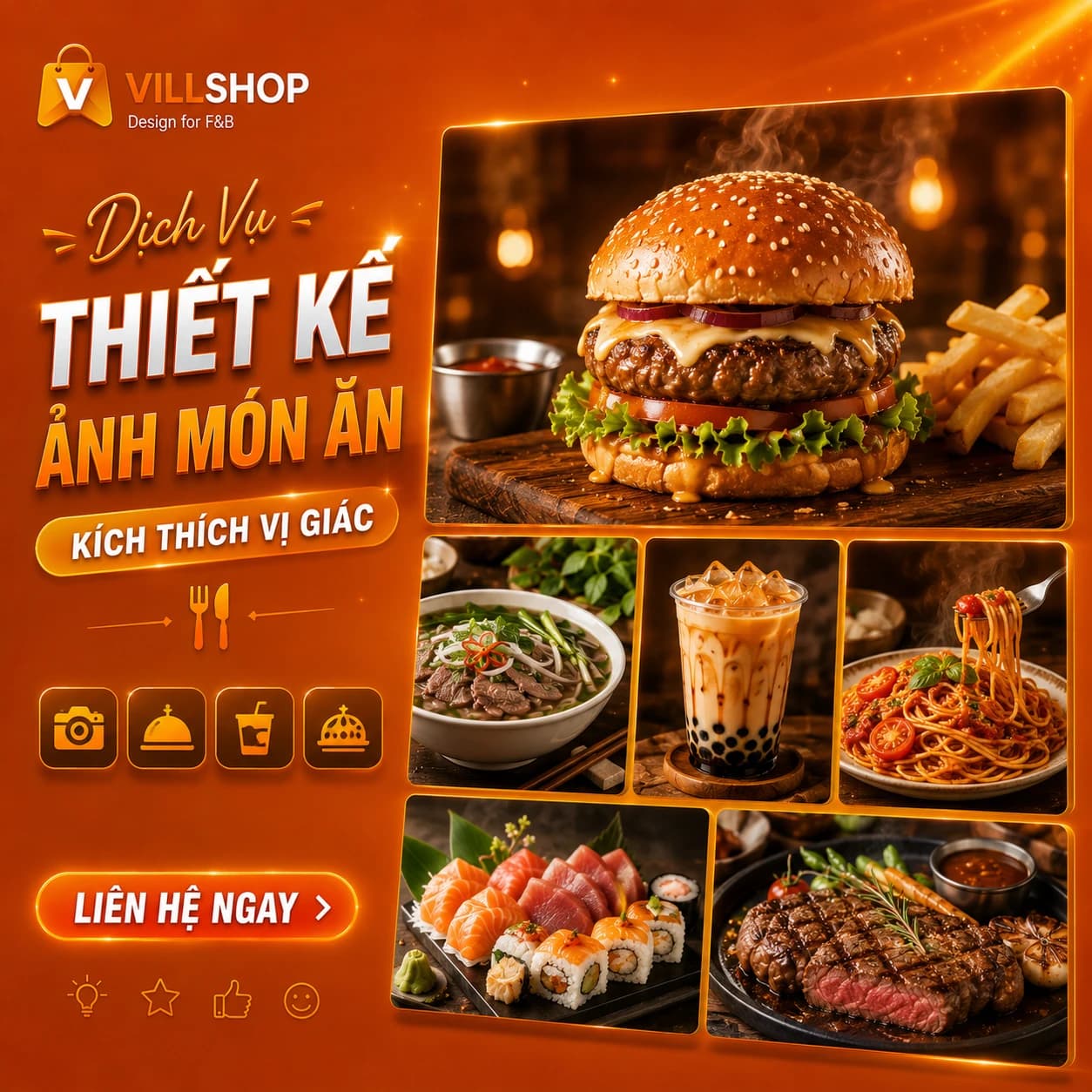Thiết Kế Ảnh Món Ăn Kích Thích Vị Giác (F&B)